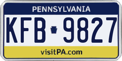 PA license plate KFB9827