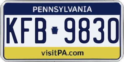 PA license plate KFB9830