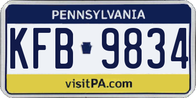 PA license plate KFB9834