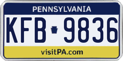PA license plate KFB9836