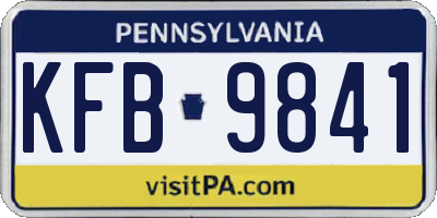 PA license plate KFB9841