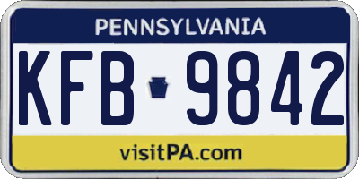 PA license plate KFB9842