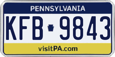 PA license plate KFB9843