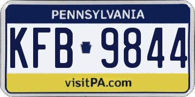 PA license plate KFB9844