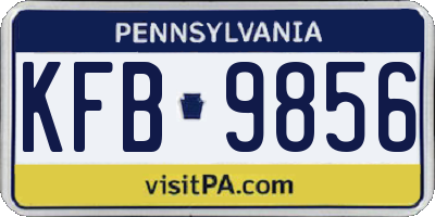 PA license plate KFB9856