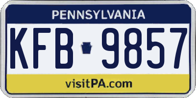 PA license plate KFB9857