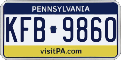 PA license plate KFB9860