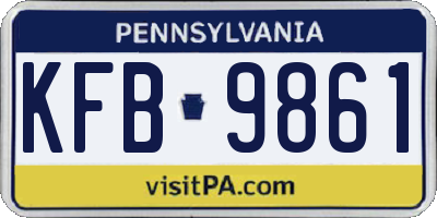 PA license plate KFB9861