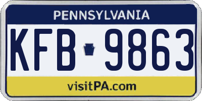 PA license plate KFB9863