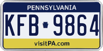 PA license plate KFB9864