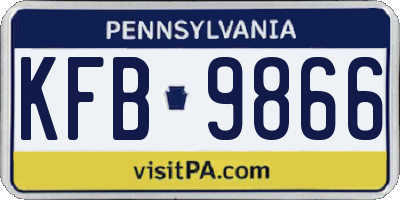 PA license plate KFB9866