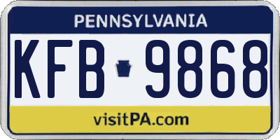 PA license plate KFB9868