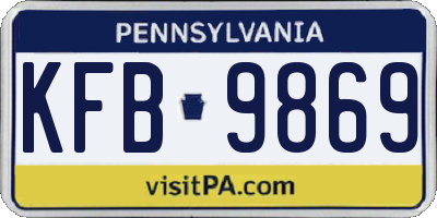 PA license plate KFB9869