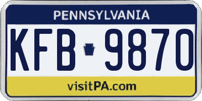 PA license plate KFB9870
