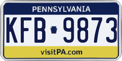 PA license plate KFB9873