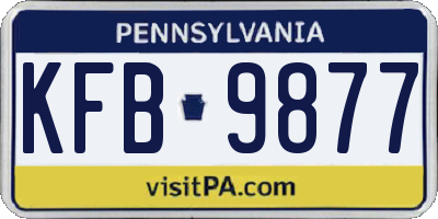 PA license plate KFB9877