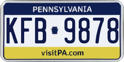 PA license plate KFB9878