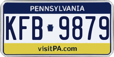 PA license plate KFB9879