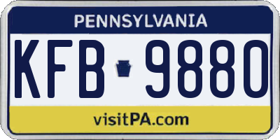 PA license plate KFB9880
