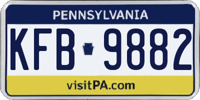 PA license plate KFB9882