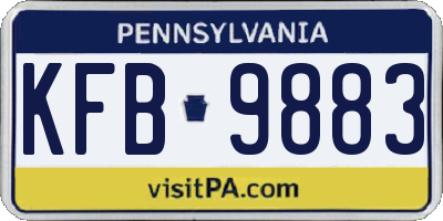 PA license plate KFB9883
