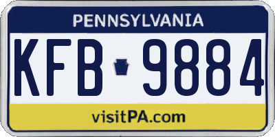 PA license plate KFB9884