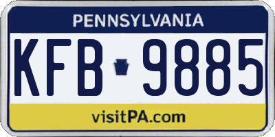PA license plate KFB9885