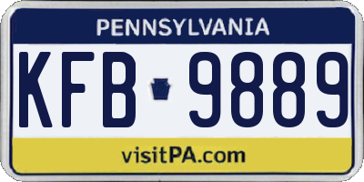 PA license plate KFB9889