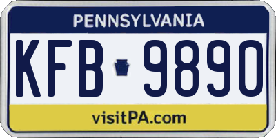PA license plate KFB9890