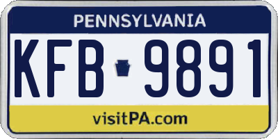 PA license plate KFB9891
