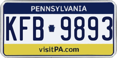 PA license plate KFB9893