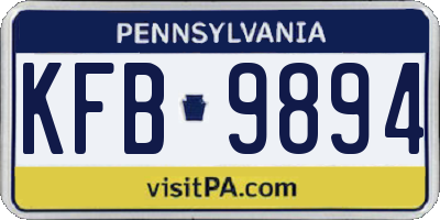 PA license plate KFB9894