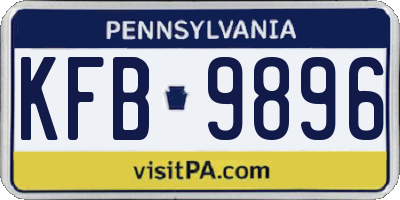 PA license plate KFB9896
