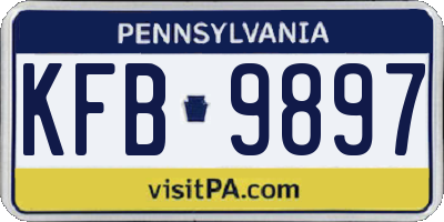 PA license plate KFB9897