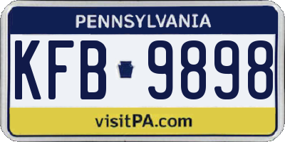 PA license plate KFB9898