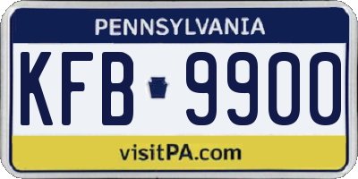 PA license plate KFB9900