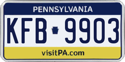 PA license plate KFB9903