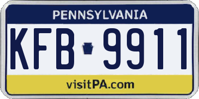 PA license plate KFB9911