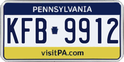 PA license plate KFB9912