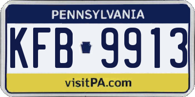 PA license plate KFB9913