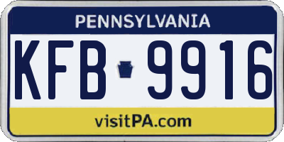 PA license plate KFB9916