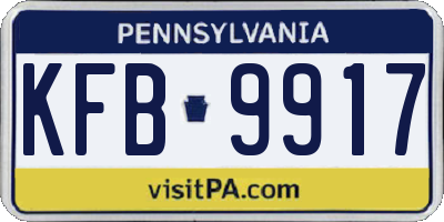 PA license plate KFB9917