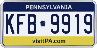 PA license plate KFB9919
