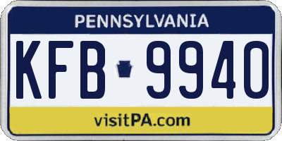 PA license plate KFB9940
