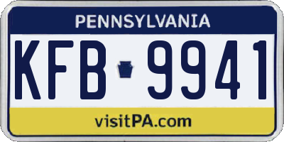 PA license plate KFB9941