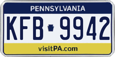 PA license plate KFB9942