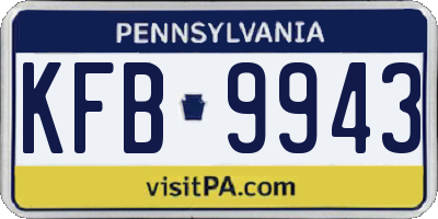 PA license plate KFB9943