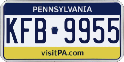 PA license plate KFB9955