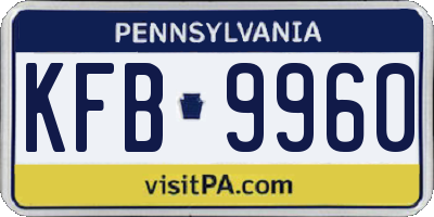 PA license plate KFB9960