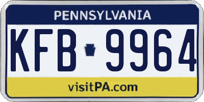 PA license plate KFB9964